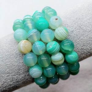💚 10mm Sea Green "Color Enhanced" Agate Bracelets